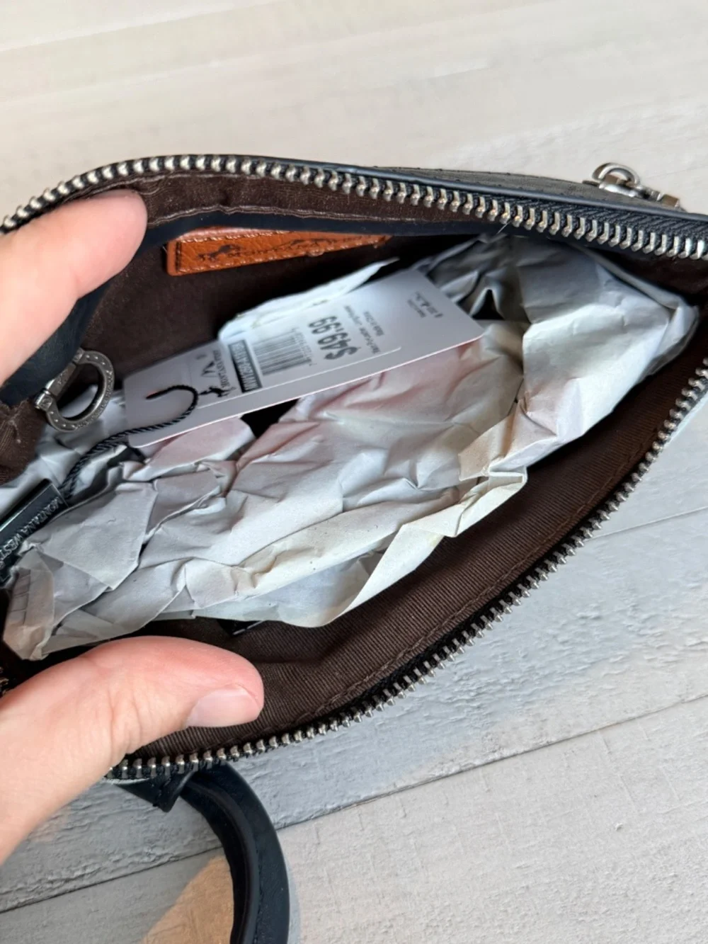 Montana West Genuine Hair-On Cowhide Ring Handle Wristlet Clutch Bag